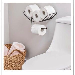 Brand New Better Homes & Gardens Toilet Paper Holder With Storage Made of Steel